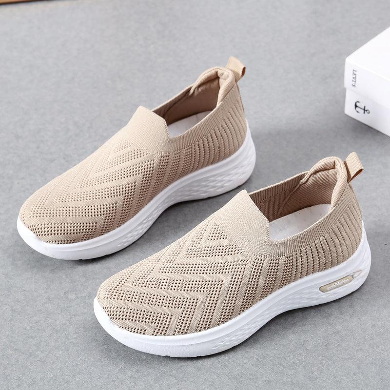 Cheky - Casual Mesh Shoes Sock Slip On Flat Shoes For Women Sneakers Casual Soft Sole Walking Sports Shoe