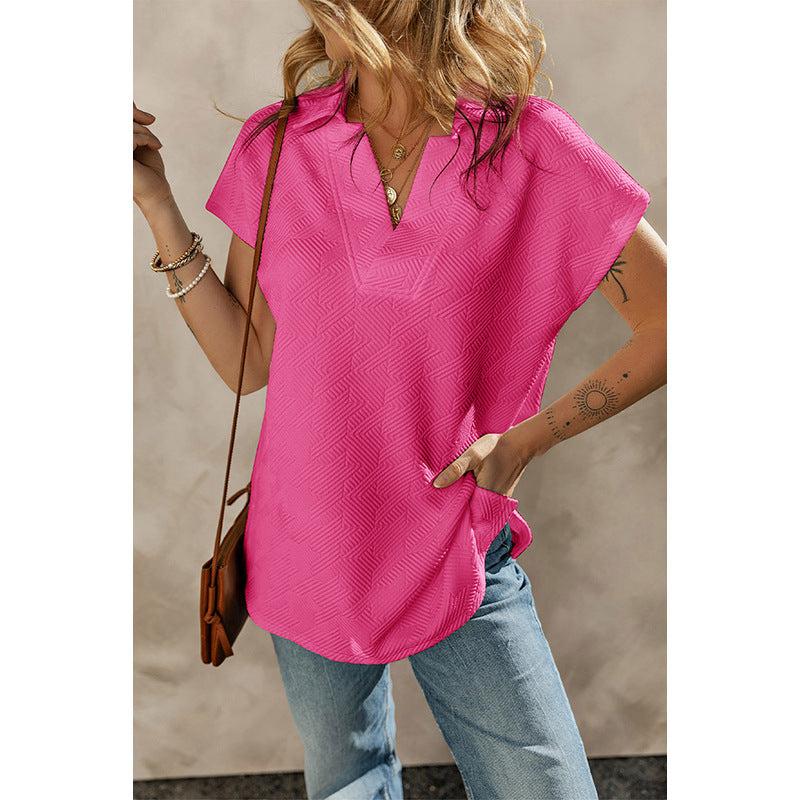 Cheky - Women's Solid Color Short-sleeved T-shirt