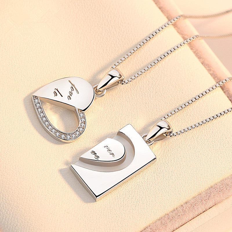 Cheky - Silver Necklace Qixi Couple Love Buckle