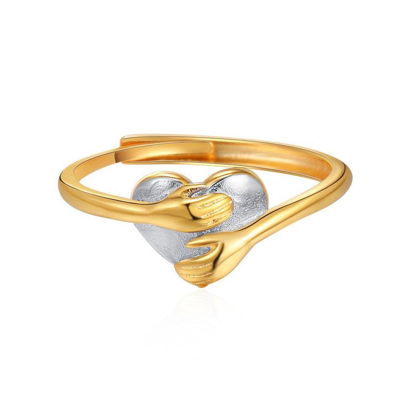 Cheky - Hug Love Heart-shaped Ring Fashion Simple Rings For Valentine's Day