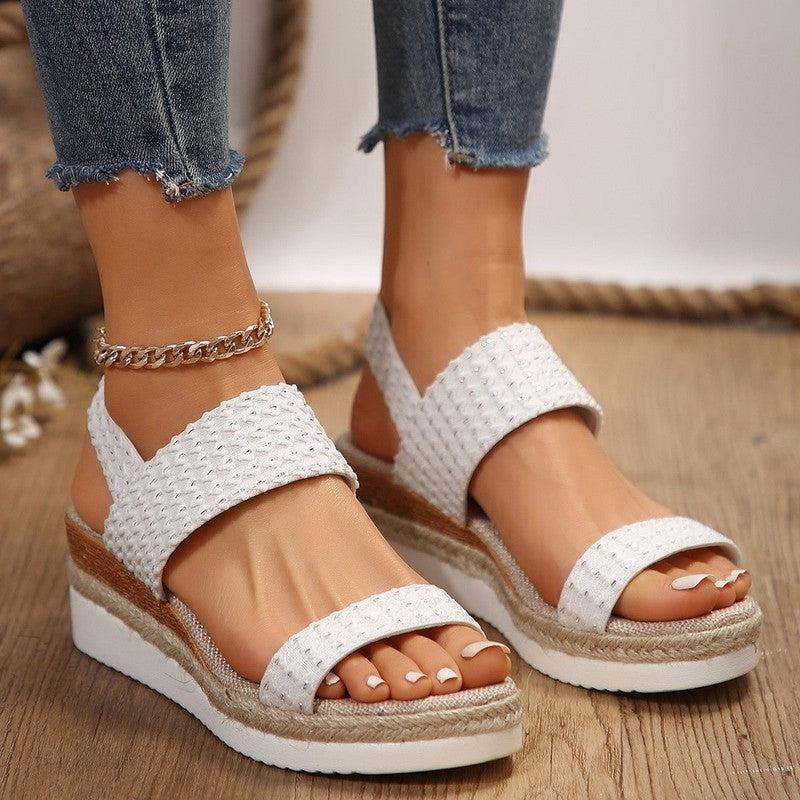 Cheky - Summer Fashion Wedge Sandals For Women Peep-toe Shoes For Women