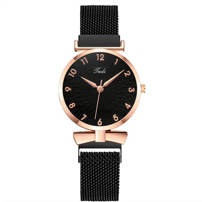 Cheky - Luxury Women Watches 6pcs Set Elegant Female Wristwatches Magnetic Mesh Band Rose Woman Watch Bracelet montre femme reloj mujer