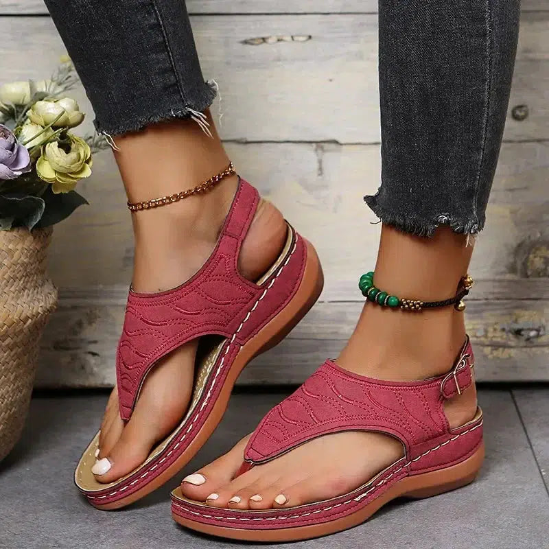 Cheky - Summer Oxford Women Sandals Flats Slippers Pu Leather Flip Flops Belt Buckle Female Shoes 2024 Spring Rome Fashion Women Slides