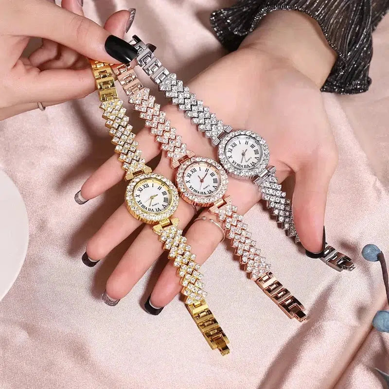 Cheky - New stock! ! Women Bracelet Watches Steel belt Love Steel belt Rhinestone Quartz Wrist Watch Luxury Fashion Watch for women