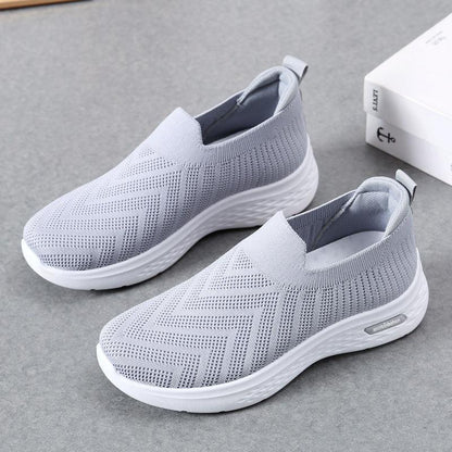 Cheky - Casual Mesh Shoes Sock Slip On Flat Shoes For Women Sneakers Casual Soft Sole Walking Sports Shoe