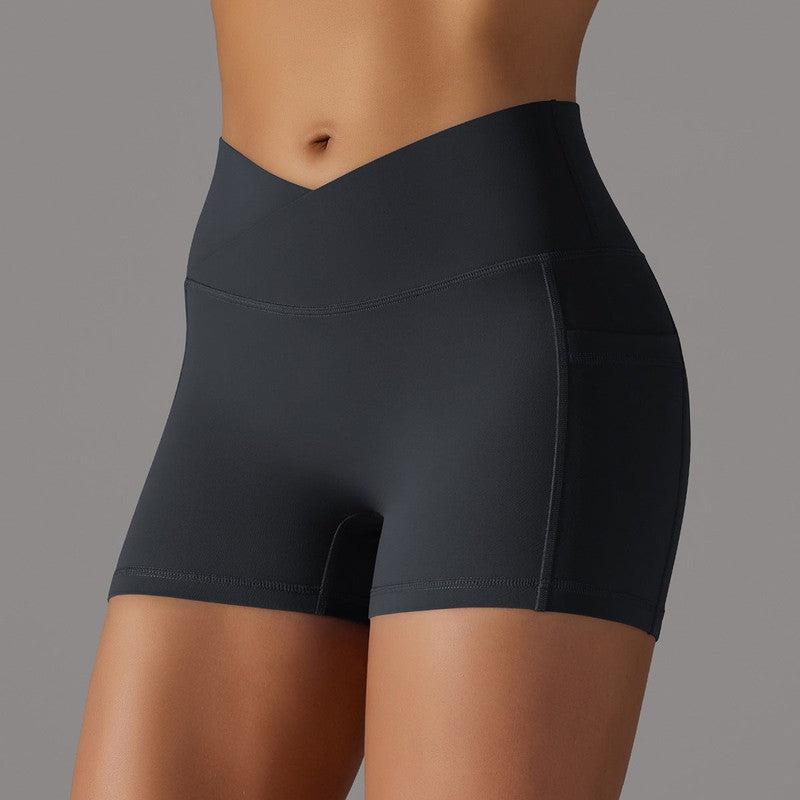 Cheky - Yoga Shorts With Phone Pocket Design Fitness Sports Pants For Women Clothing