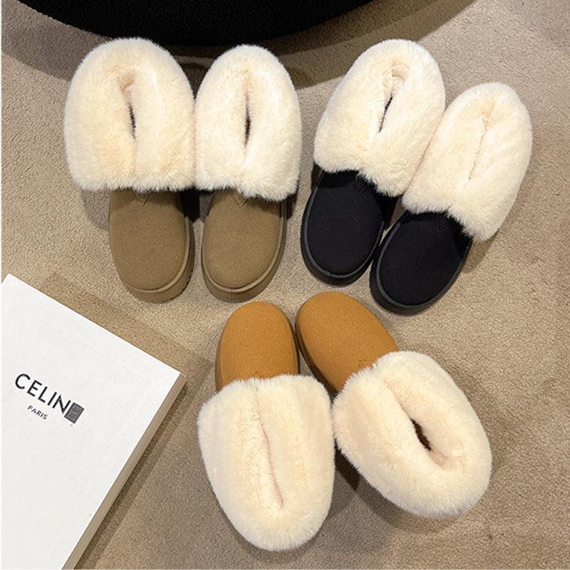 Cheky - Winter Warm Snow Boots New Fashion Foldable Fleece Cotton Shoes For Women Plus Velvet And Thickened Plush Ankle Boots