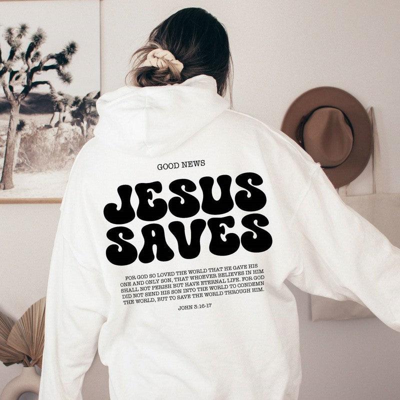 Cheky - Jesus Saves Hoodie Bible Verses Appear Church Sweater