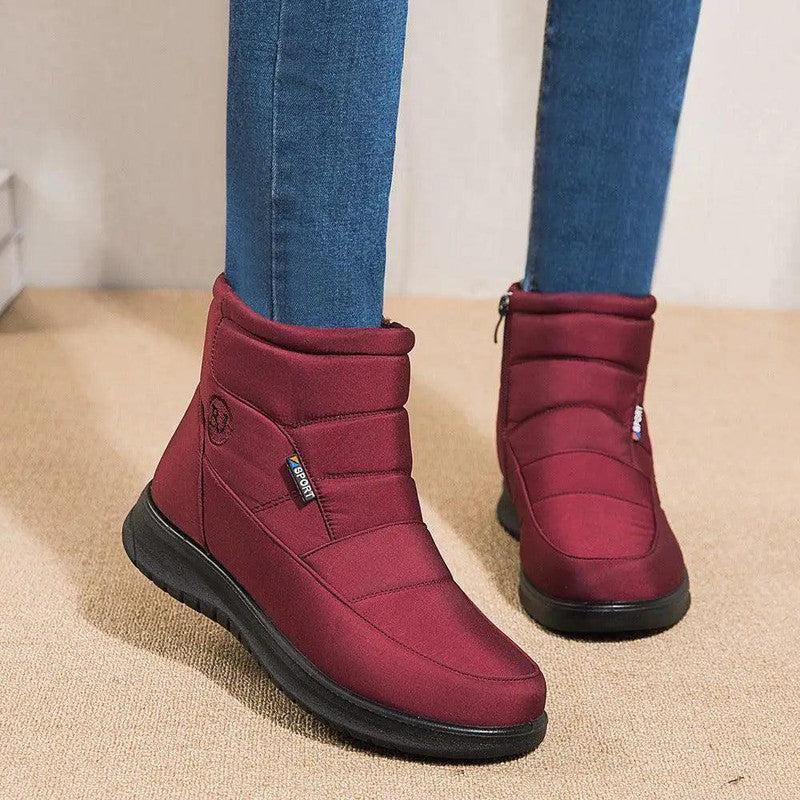 Cheky - Ankle Boots For Women Non-slip Waterproof Snow Boots Flat