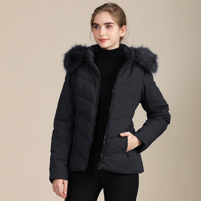 Cheky - Cotton-padded Jacket Women's All-match Fall Winter Stand-up