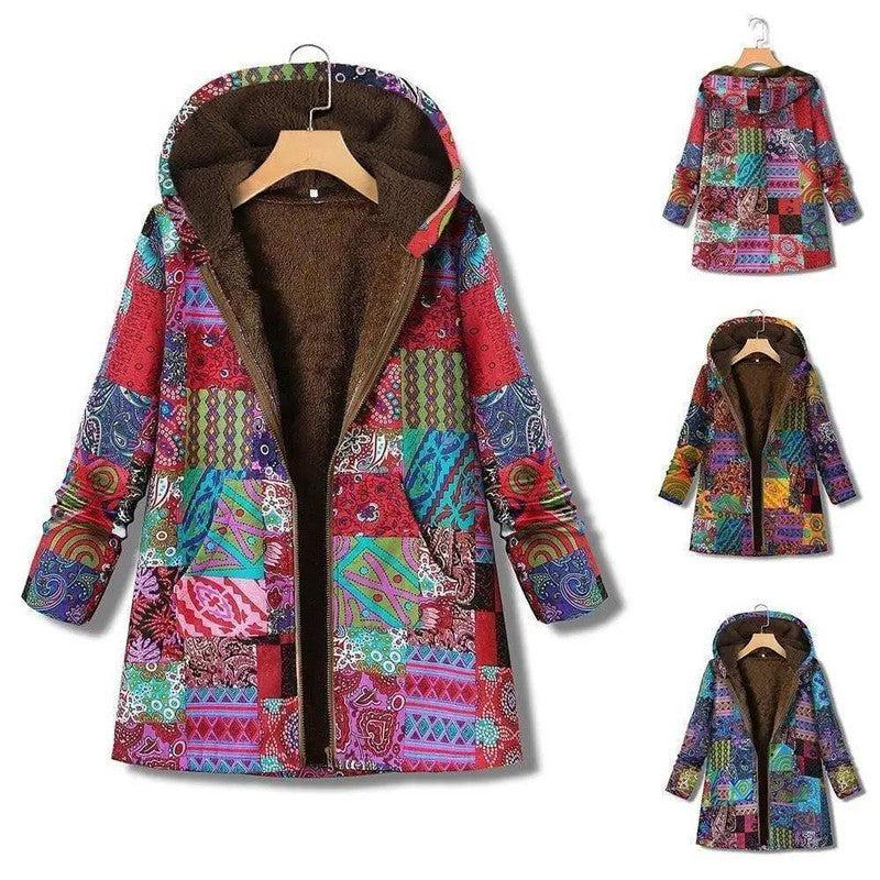 Cheky - Ethnic style cotton-padded jacket Korean fashion