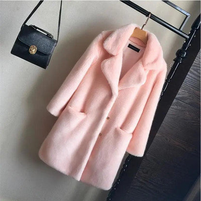 Cheky - Faux fur mink women mid-length women's coat