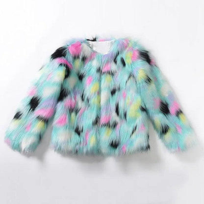 Cheky - Fox fur round collarless short coat