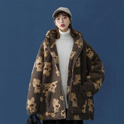 Cheky - Lamb fur bear cotton coat