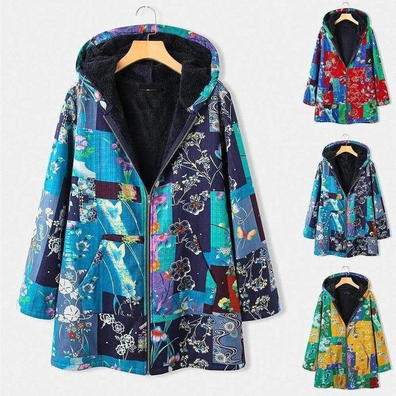 Cheky - Loose long - sleeved cotton-padded jacket