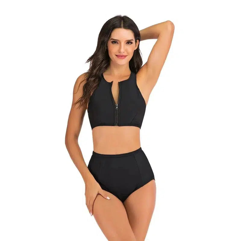 Cheky - Sports Vest Split Flat Bikini Suit