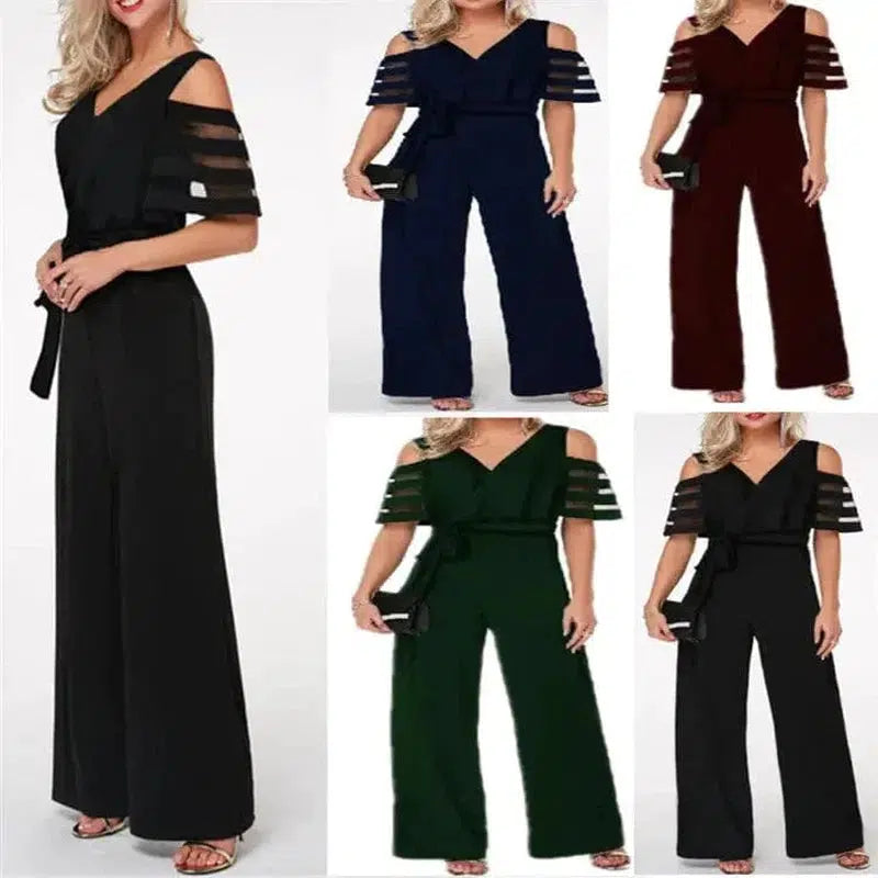 Cheky - Women's Clothing One-piece Wide-leg Pants Casual