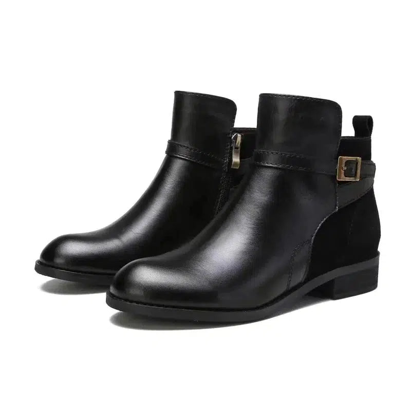 Cheky - Low Heel Boot Women Buckle Shoes Fall Winter Waterproof Boots