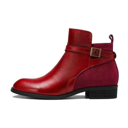 Cheky - Low Heel Boot Women Buckle Shoes Fall Winter Waterproof Boots