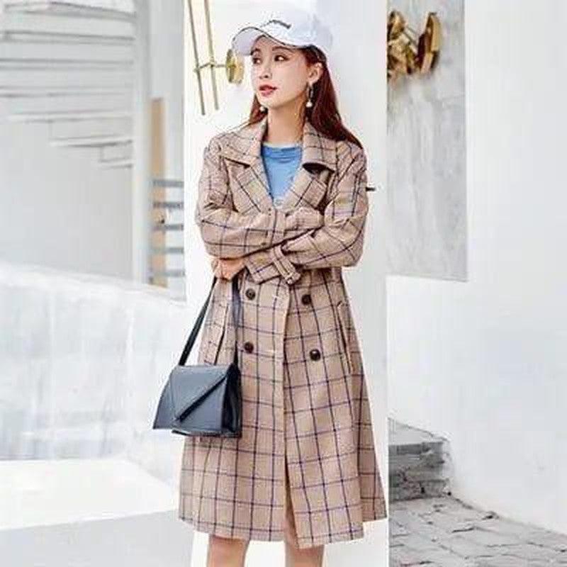 Cheky - Mid-length cardigan long-sleeved trench coat