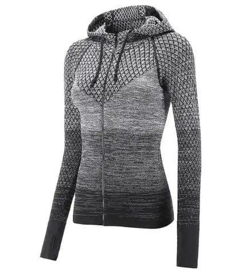 Cheky - Sports hoodie Slim zip yoga sports jacket female jacket