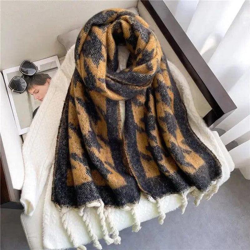 Cheky - Winter Scarf Women Cashmere Warm Pashmina Solid Female Scarv