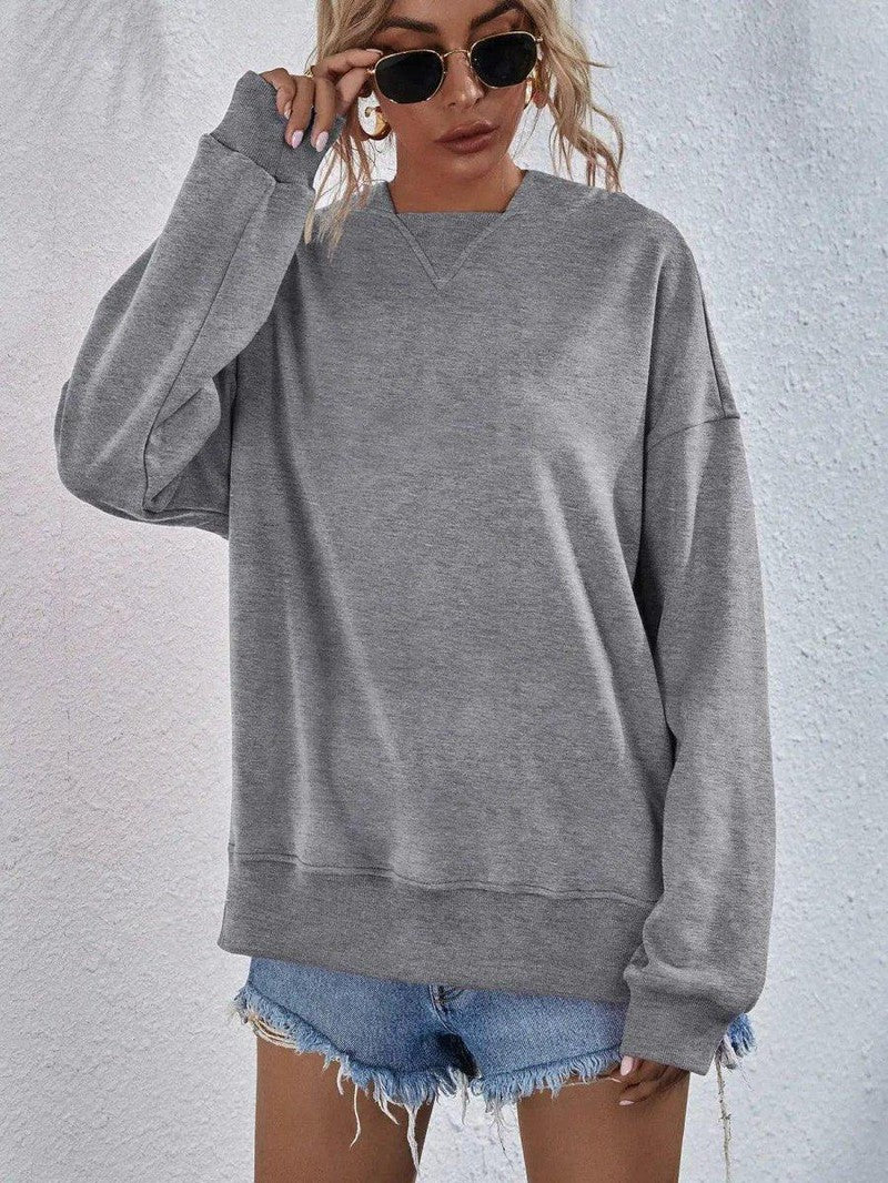 Cheky - Women's Fleece-lined Hooded Casual Loose Sweater