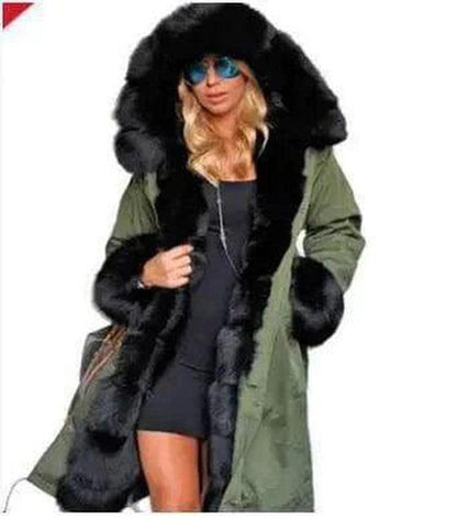 Cheky - Women's fur collar coat