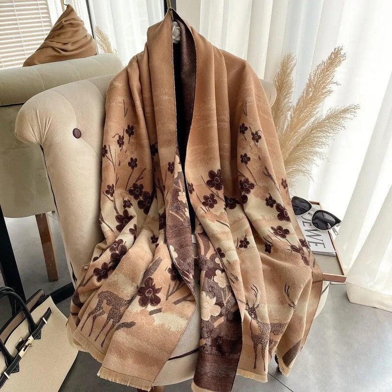 Cheky - Women's Korean Style Air Conditioning Shawl Thickened Warm Scarf