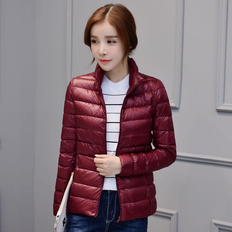 Cheky - Women's stand-up collar slim light down jacket